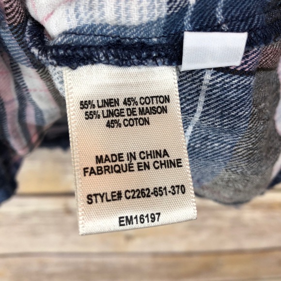 Cloth & Stone | Plaid Fray Bottom Swing Tank Sz S - Picture 6 of 8